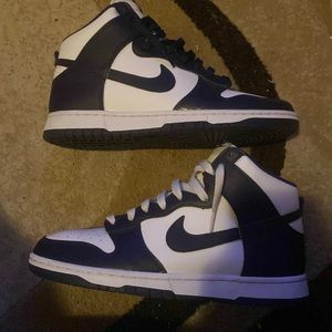 high dunks navy blue size 10